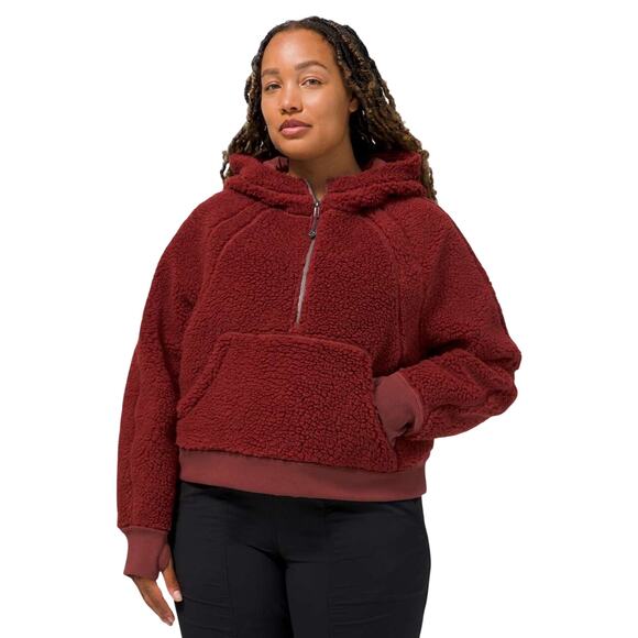 Lululemon Womens M L Scuba Oversized Sherpa 1/2 Zip Hoodie in Savannah - Picture 1 of 11